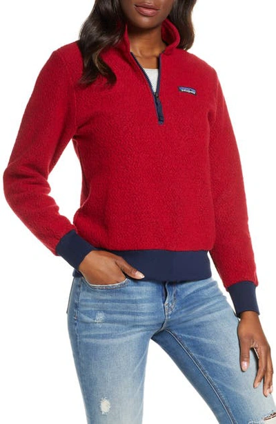Shop Patagonia Woolyester Fleece Quarter Zip Pullover In Mev Molten Lava