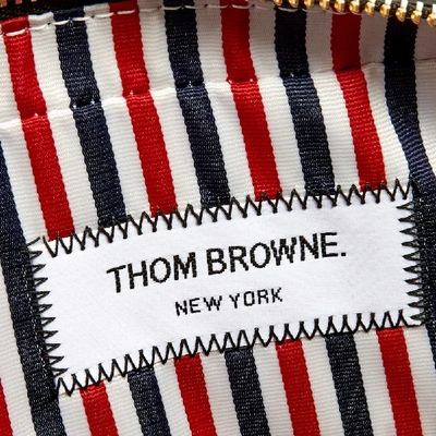 Shop Thom Browne Leather Pouch Bag With Strap In Black
