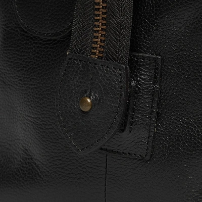 Shop Barbour Leather Medium Travel Explorer In Black