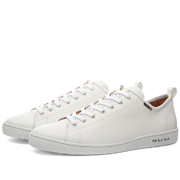 paul smith white leather trainers