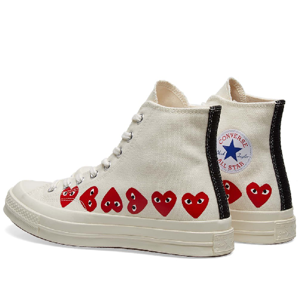 cdg converse multiple hearts