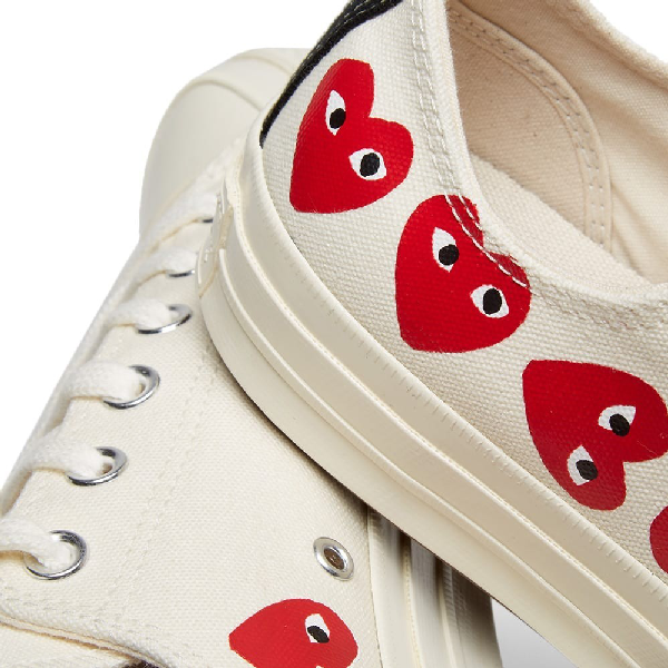 Comme Des Garcons Play Comme Des Garcons Play Off White Converse Edition Multiple Hearts Chuck 70 Low Sneakers Modesens