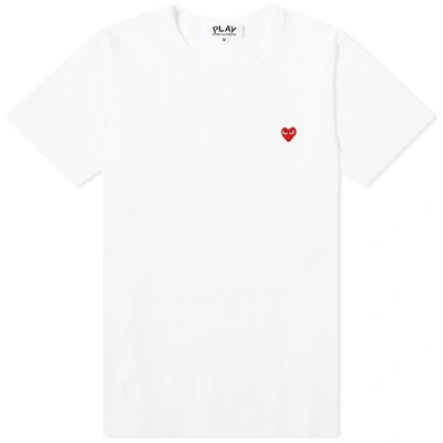 Shop Comme Des Garçons Play Comme Des Garcons Play Women's Little Red Heart Tee In White