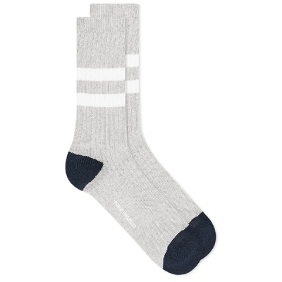 Shop Norse Projects Bjarki Cotton Sport Sock In Grey