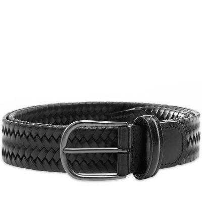 Shop Anderson's Stretch Woven Leather Belt In Black
