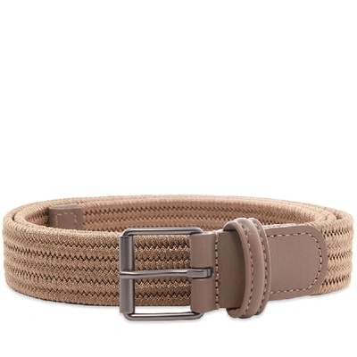 Shop Anderson's Slim Woven Textile Belt In Neutrals