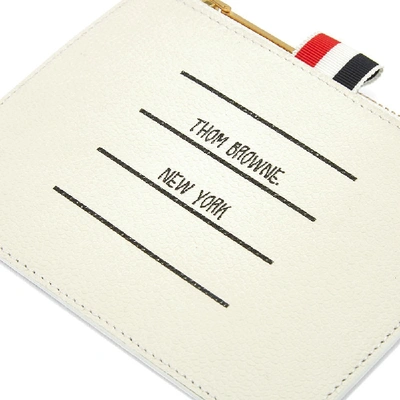 Shop Thom Browne Printed Label Zip Wallet In White