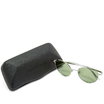 Shop Balenciaga Round Sunglasses In Silver