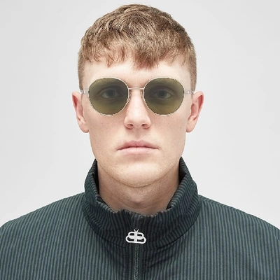 Shop Balenciaga Round Sunglasses In Silver