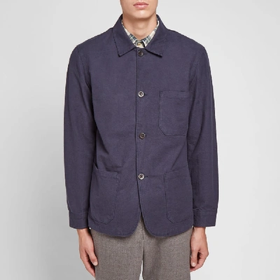 Shop Portuguese Flannel Pinheiro Chore Jacket In Blue