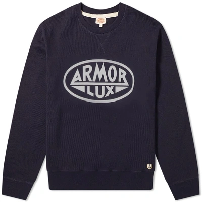 Shop Armor-lux 76661 Circle Logo Crew Sweat In Blue