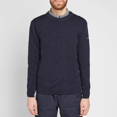 Shop Armor-lux 01901 Fouesnant Crew Knit In Blue