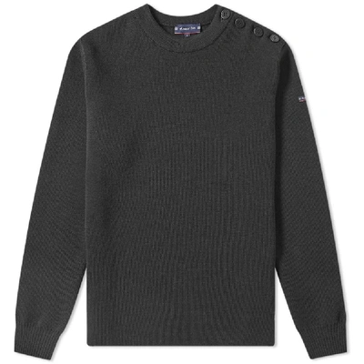 Shop Armor-lux 01901 Fouesnant Crew Knit In Black