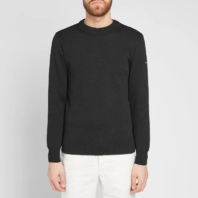 Shop Armor-lux 01901 Fouesnant Crew Knit In Black