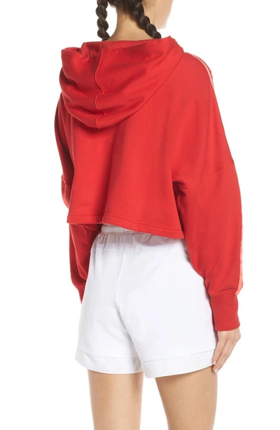 Shop Adidas Originals Crop Hoodie In Scarlet