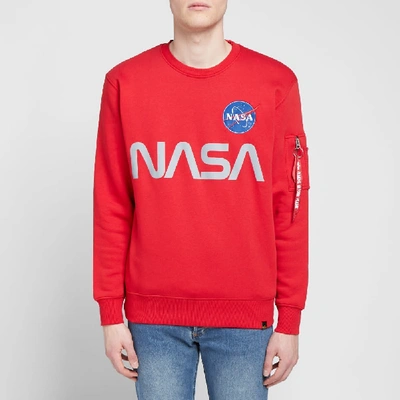 Alpha Industries Nasa Reflective Sweatshirt In Red | ModeSens