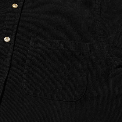 Shop Portuguese Flannel Lobo Button Down Corduroy Shirt In Black