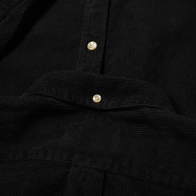 Shop Portuguese Flannel Lobo Button Down Corduroy Shirt In Black