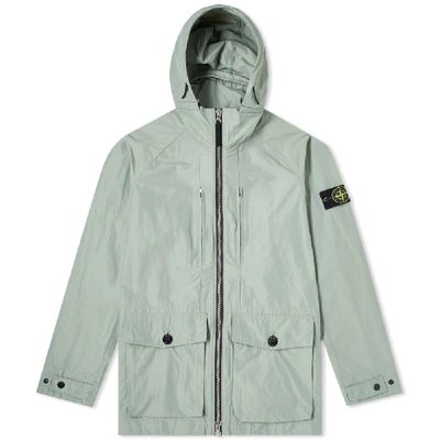 Stone Island Micro Reps Hooded Zip Jacket In Green | ModeSens