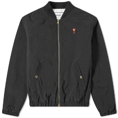Shop Ami Alexandre Mattiussi Ami Heart Logo Bomber Jacket In Black