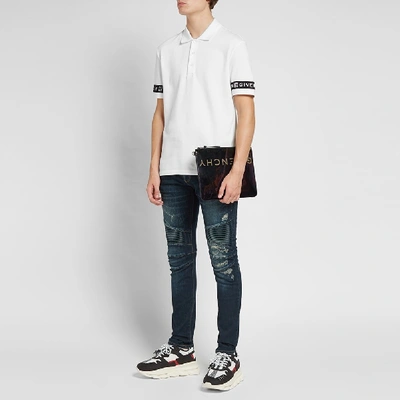 Shop Givenchy Taped Arm Polo In White