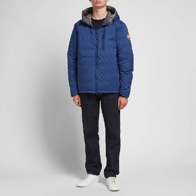Shop Canada Goose Lodge Hooded Jacket In Blue