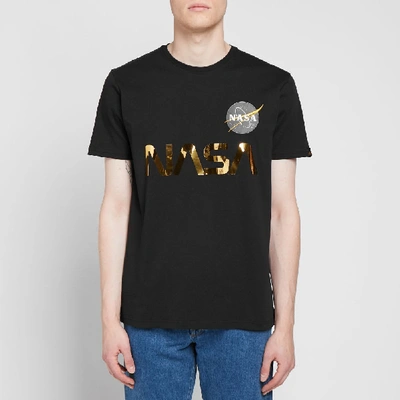 Shop Alpha Industries Nasa Reflective Tee In Black