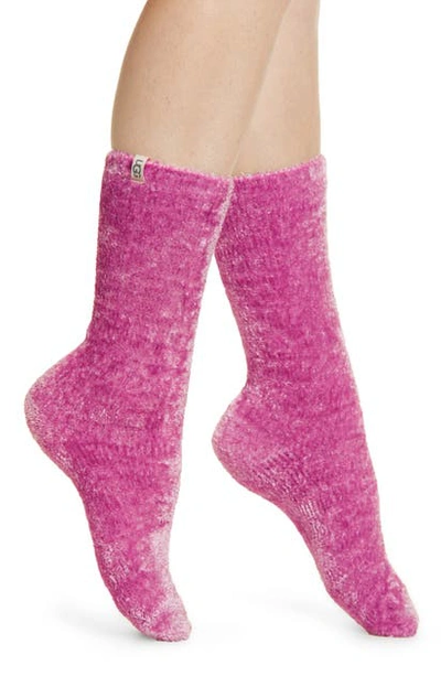 Shop Ugg Leda Cozy Socks In Pink Crystal