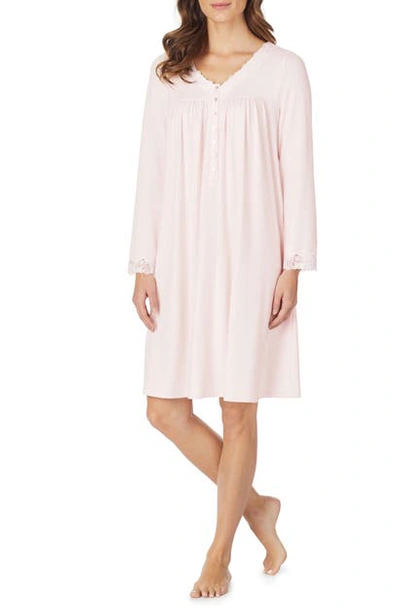 Shop Eileen West Lace Trim Knit Nightgown In Solid Rose