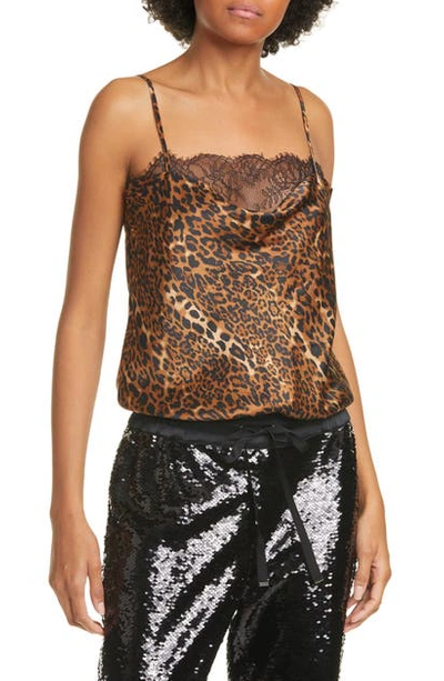 Shop Cami Nyc The Romy Leopard Print Stretch Silk Bodysuit In Animal