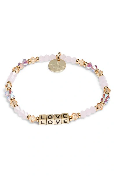 Shop Little Words Project Love Beaded Stretch Bracelet In Enchantment Gold