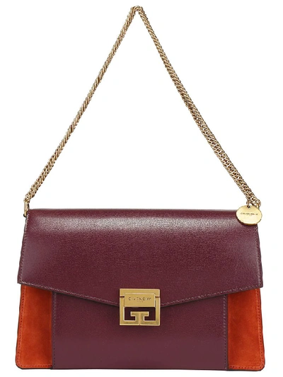 Shop Givenchy Gv3 Medium Bag In Burgundy Red