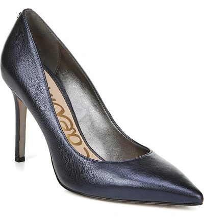 Shop Sam Edelman Hazel Pointy Toe Pump In Deep Amethyst Leather