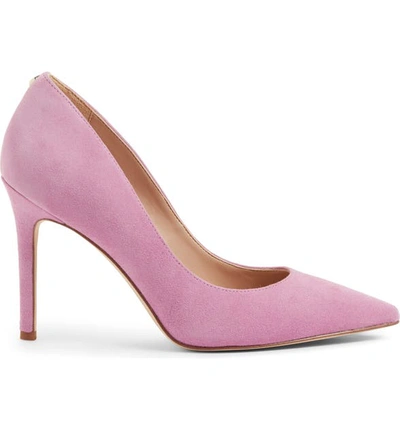 Shop Sam Edelman Hazel Pointy Toe Pump In Fiji Pink Suede