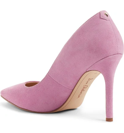 Shop Sam Edelman Hazel Pointy Toe Pump In Fiji Pink Suede