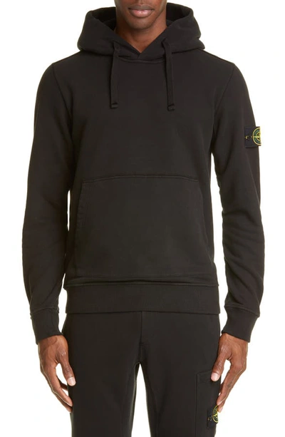 Shop Stone Island Patch Hooded Sweatshirt In Black