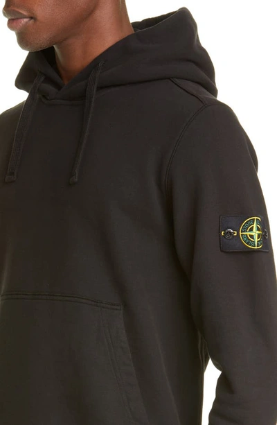 Shop Stone Island Patch Hooded Sweatshirt In Black