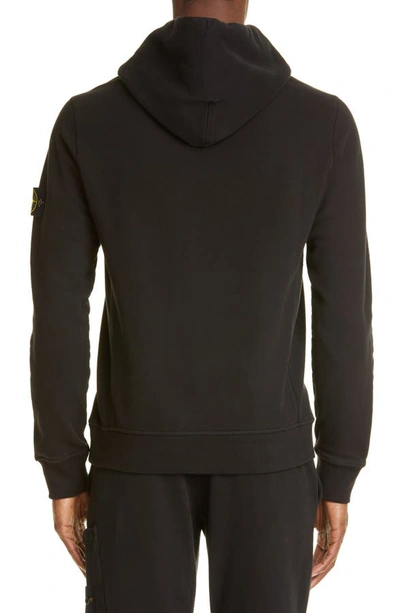 Shop Stone Island Patch Hooded Sweatshirt In Black