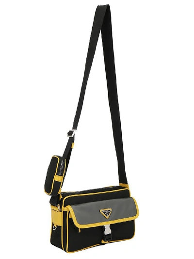 Shop Prada Shoulder Bag In Nero+ardesia