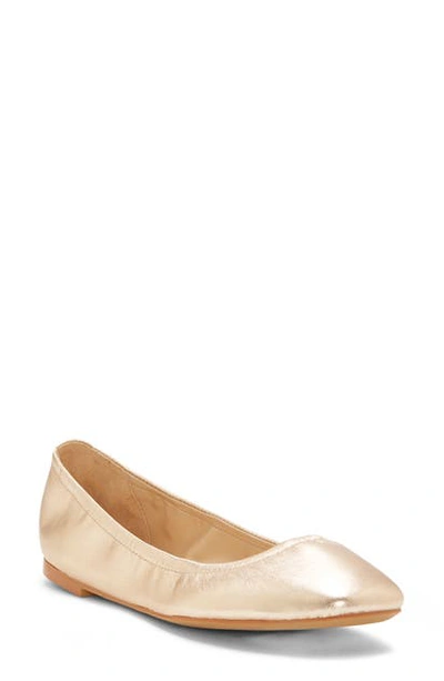 Shop Vince Camuto Brindin Flat In Egyptian Gold Leather
