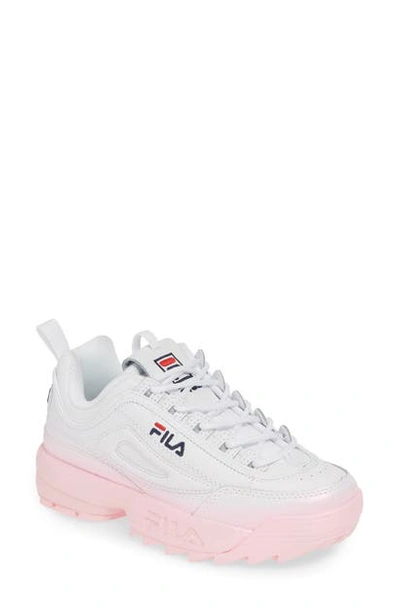 Shop Fila Disruptor Ii Premium Fade Sneaker In White/ Chalk Pink/ White