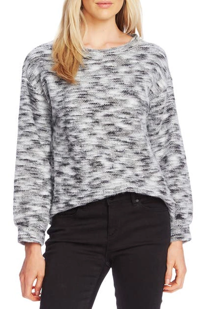 Shop Vince Camuto Bubble Sleeve Brushed Slub Top In Rich Black