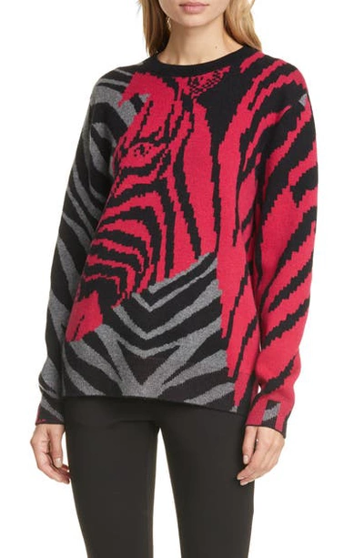 Shop Rag & Bone Zebra Cashmere Sweater In Black Pink