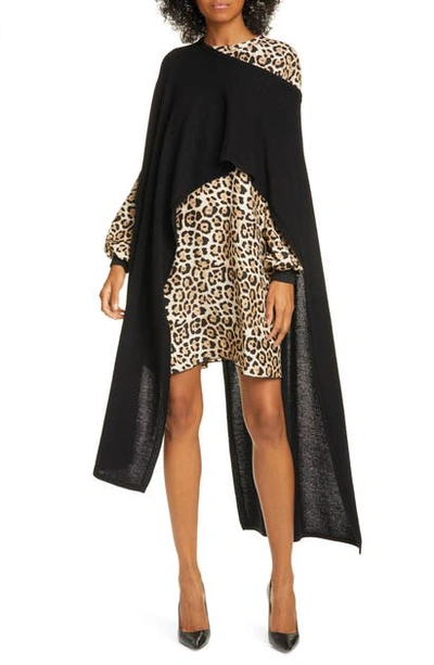 Shop Atm Anthony Thomas Melillo Wool & Cashmere Sweater Cape In Black