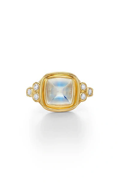 Shop Temple St Clair Classic Sugar Loaf Ring In Blue Moonstone
