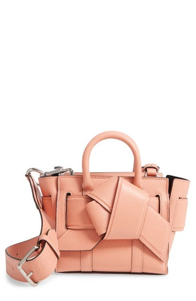 Shop Mulberry & Acne Studios Micro Musubi Bayswater Leather Satchel In Acne Pink