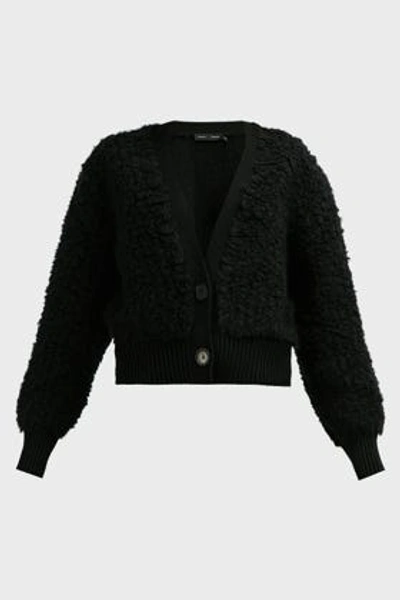 Shop Proenza Schouler Cropped Alpaca-blend Cardigan In Black