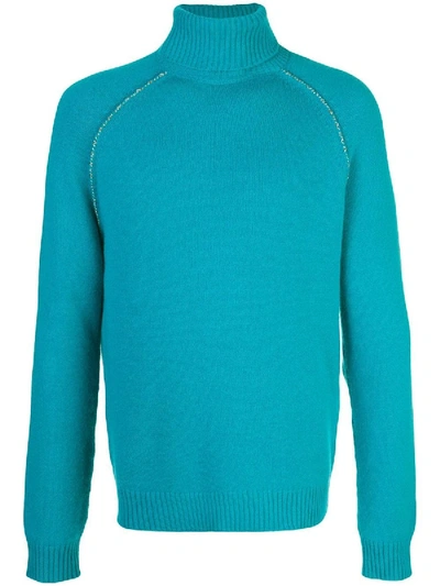 Shop Alanui Cactus Elbow Patch Cashmere Sweater