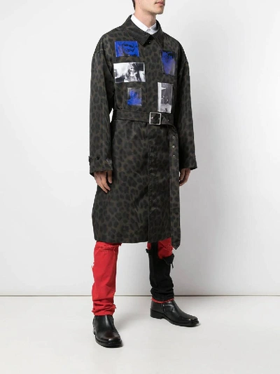 Shop Raf Simons Leopard Print Coat In Multicolor