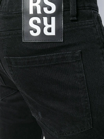 Shop Raf Simons Destroyed Double Layer Denim Pants Black